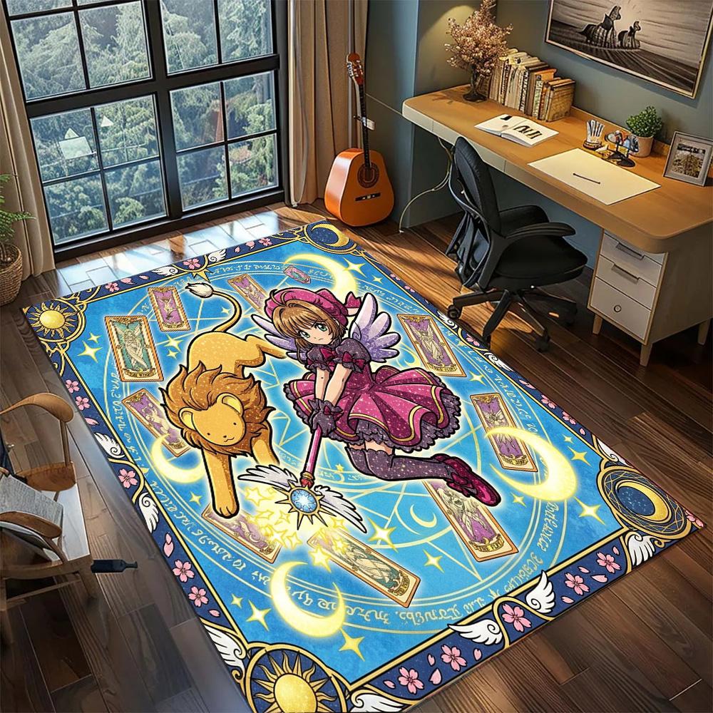 Cardcaptor Sakura Großer Bereich Waschbarer Bodenmatten Teppich Teppich Rutschfest Heimdekoration Gamer Zimmer Schlafzimmer.-TING