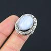 Oval Natural Blue Lace Agate Promise Engagement Unique New Ring 925 Silver US 8