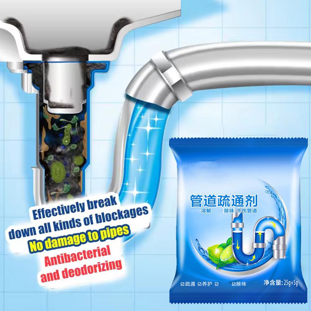 10Pc 3IN1 Pipeline Dredging Agent Strong Toilet Sewer Kitchen Pipe Cleaner Dissolves Deodorizes Without Damaging the Pipeline