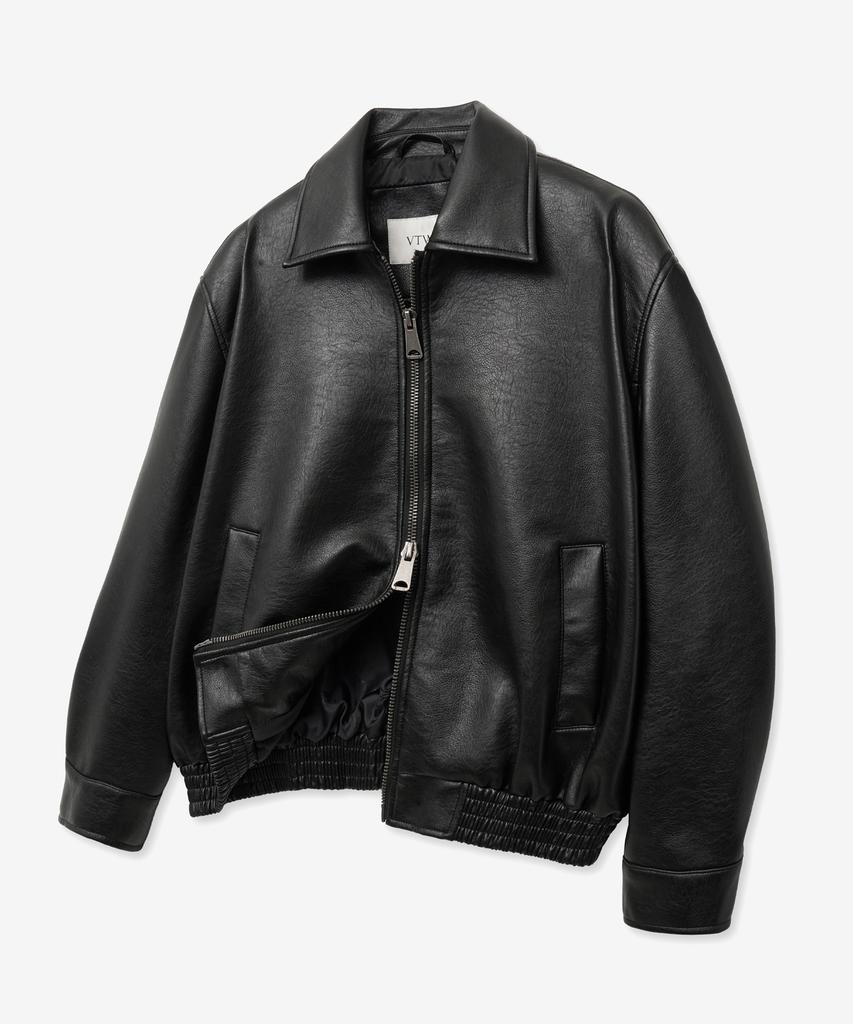 Vtwo 8235 Washed Leather Single Jacket (Black)