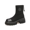 Muffin Thick-soled Martin Boots Women's 2024 Spring and Autumn New Elastic Socks Thin Boots British Style Small Height-increasing Short Boots