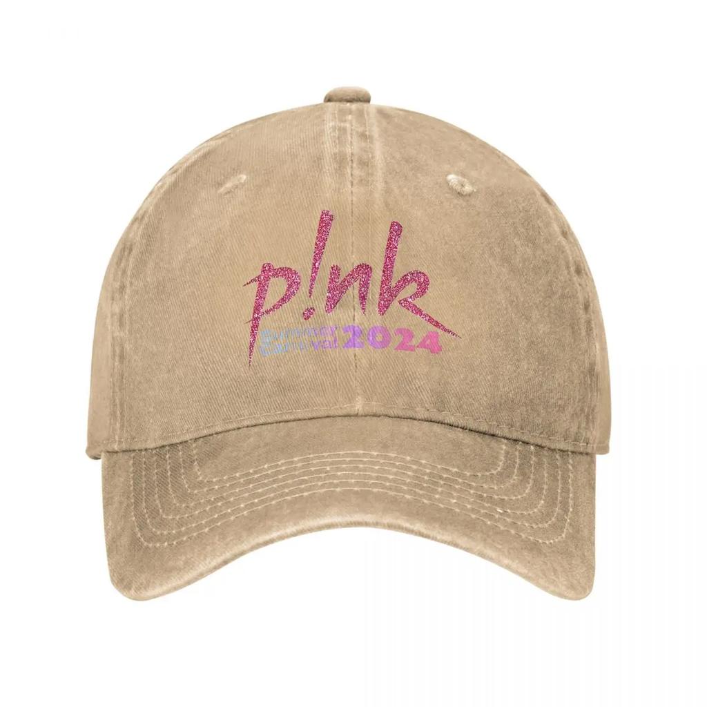 Summer Carnival Alecia Moore Baseball Cap Distressed Cotton P!NK Pink Singer 2024 Tour Headwear for Unisex Women Outdoor Caps Hat