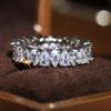 Cao Shi Teardrop Zircon Ring: European & American Style, Exaggerated Full Circle Design for Women, Fashionable Couple Jewelry.