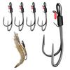 Lot de 5 ou 10 hameçons doubles robustes pour pêche à la crevette vivante, hameçons barbelés pour pêche en eau douce et salée, accessoires de pêche