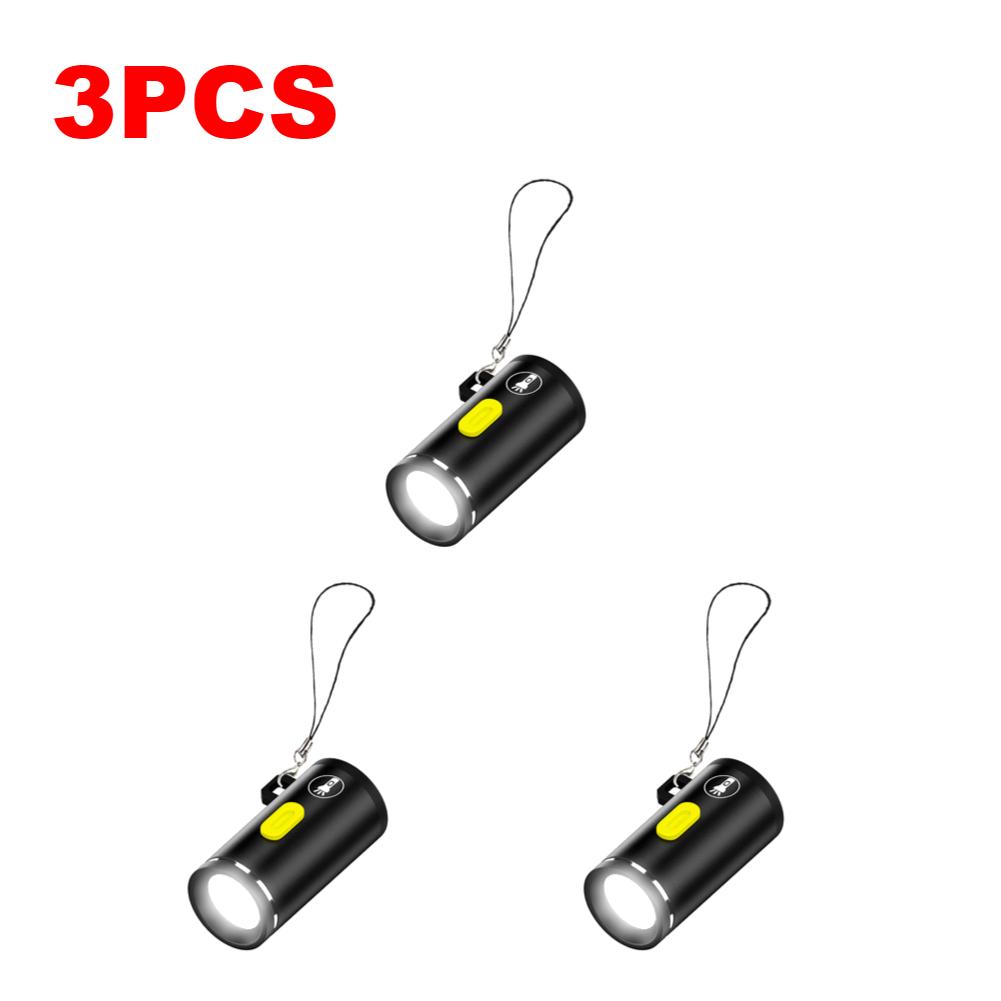 1-1PCS Mini Type C Flashlights Pocket Handheld Keychain Flashlights Outdoor Emergency High Brightness Torch For Hiking Camping