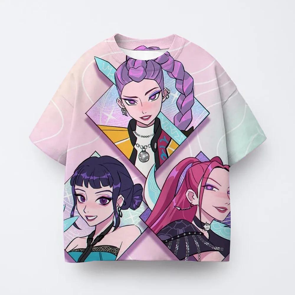 Kids T-shirts Anime Kpop Witch Hunting Group 3D Printing Fashion Casual Cartoon Children's Clothing T-shirt