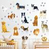 Pet Dog Cartoon Wall Sticker Cute Pet Paw Print Self-adhesive Pvc Sticker Children's Room Bedroom Kindergarten Wall Decoration