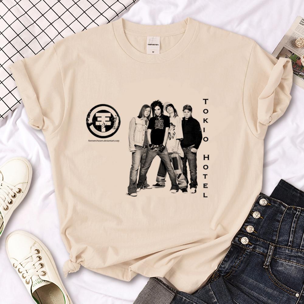 Tokio Hotel tričko dívka streetwear Prodyšné harajuku anime 2000s 80s tričko Univerzita Punk 2000s 80s streetwear Dámské