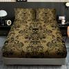 Skull Flower Pattern Bed Hat Three-Piece Digital Printing Bedding Bed Hat Three-Piece Set Children And Adults