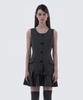 Mausolleum Sleeveless Flare Suit Dress - Dark Gray