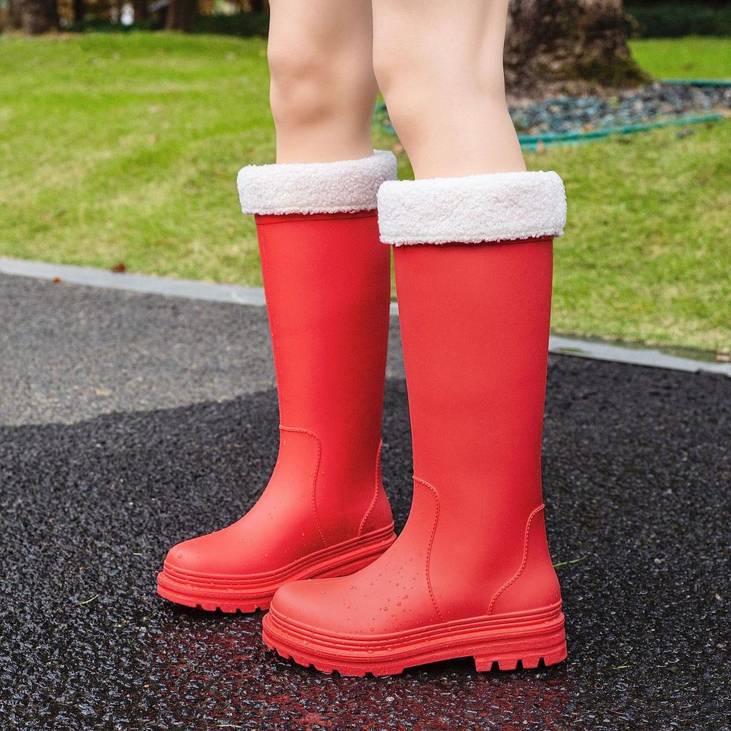 Thick Rain Boots Women's Rain Boots Adult Faionable Outdoor Wear Waterproof Non-Slip Wear-Resistant Long Boots