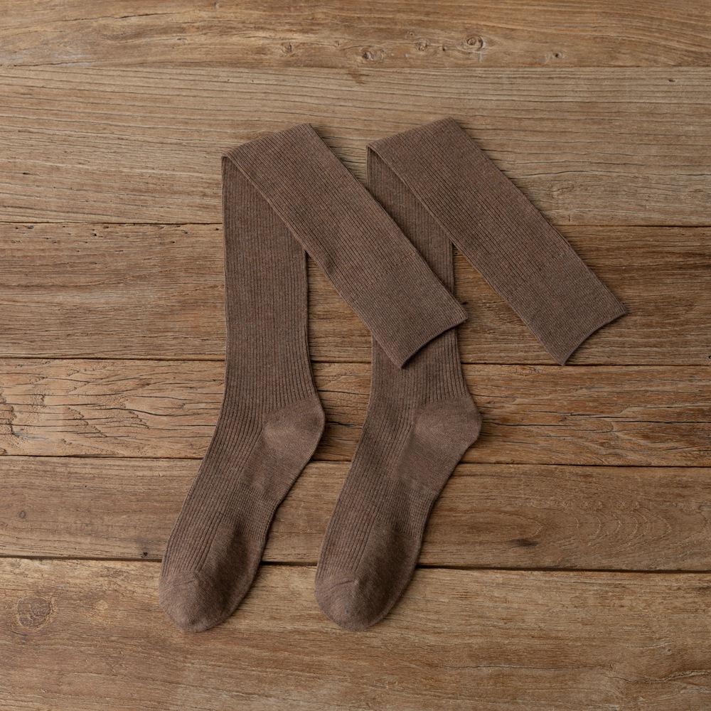 Japanese Style Women Stockings College Style School Girls Long Socks Stockings Cotton Knitting Solid Color Thigh High Stockings
