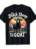 Cotton Graphic Tee 100 Cotton Black Sheep Family Goat Graphic Tee  Casual Crew Neck TShirt for Men
