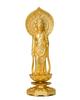 Buddhist Statue of Kannon Bodhisattva, 15cm (gold Plated/24k Gold), Sculptor: Makita Shuun, Original Design for Tendai, Shingon, and Rinzai Sects, Tak