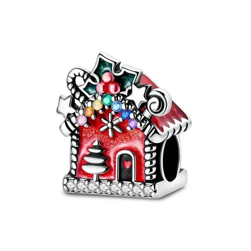 Christmas copper Charm Bead Charms Santa Claus Reindeer Christmas Tree Snowman Elk Bead Compatible With Authentic Bracelets Necklaces Jewellery