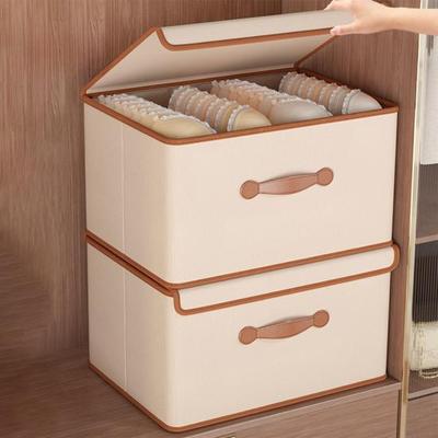 Clothes Storage Box Large Capacity Foldable Storage Box with Lid Stackable Wardrobe Organiser for Clothes Toy Photos