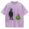 Men's Washed Vintage T-Shirts Street Retro Punk T Shirt Women Harajuku Casual Cotton Short Sleeve Acid Wash TShirts Top