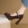Moda Wiosna Jesień Retro kwadratowy nosek Damskie Buty Mary Jane Damskie Markowe Casualowe Czółenka Modne Płytkie buty Zapatos Mujer