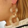 Retro Metal Long Circle Earrings with Korean Chic Personality for Women