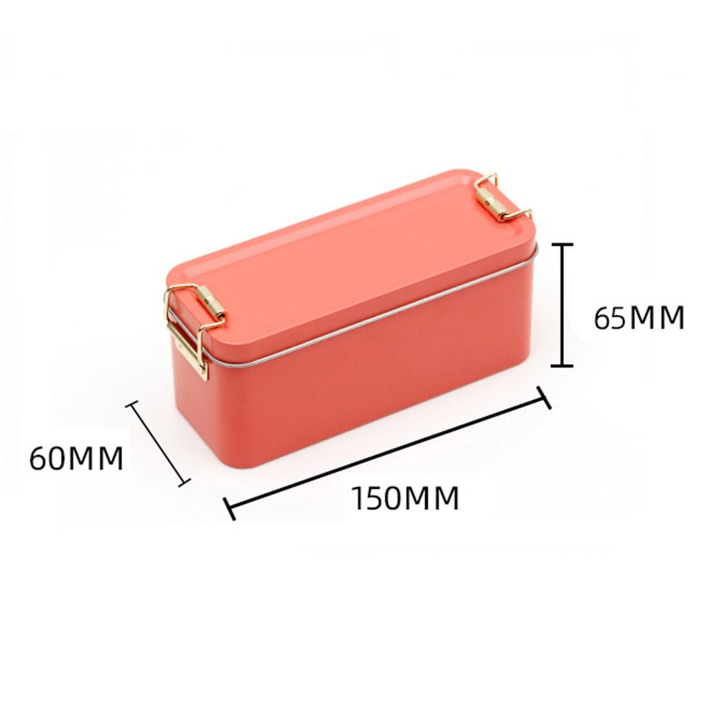 New With Lid Tinplate Box Durable Material With Buckle Rectangular Iron Box Rectangular Shape High Quality Iron Box Food Storage