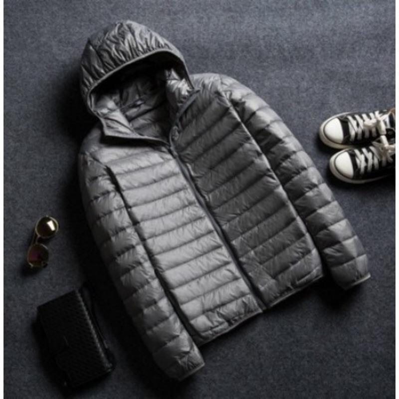 Cotton-padded Light Feather Cotton Hooded Men's Short Youth Large Size Winter Stand-up Neck Cotton-padded Jacket