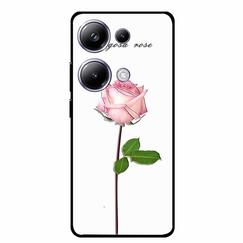 3D Präge Hülle Für Xiaomi Poco M6 Pro Handyhülle Blume Silikon Weiche Rückseite Für Xiaomi Poco M6 Pro Hülle PocoM6 M 6 Pro Capa