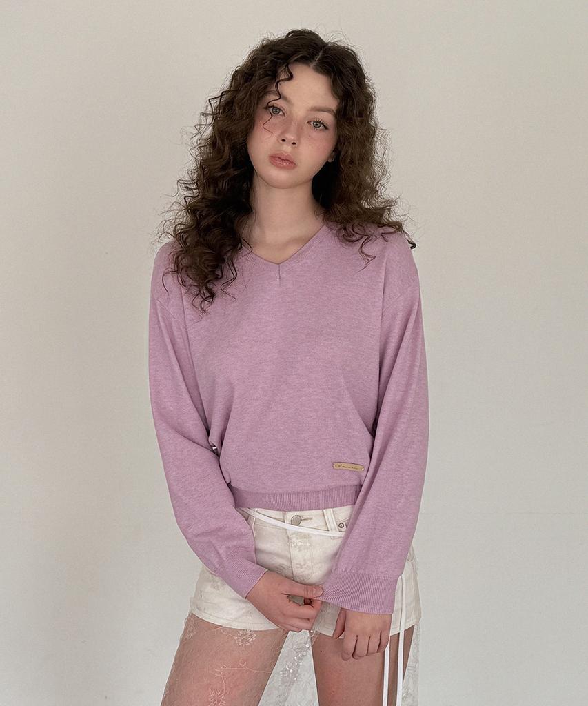 Teuwi Dalan V-Neck Loose Fit Long Sleeve Knit