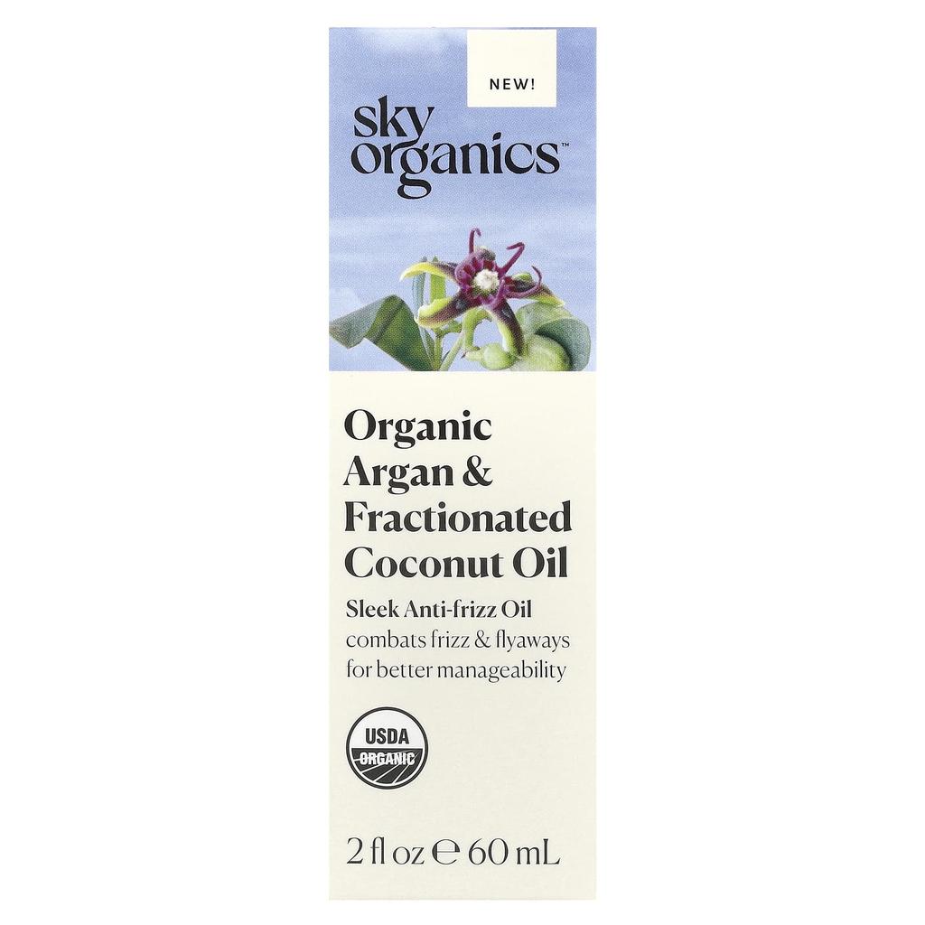 Sky Organics Organic Argan and Refined Coconut Oil, 2 Fl Oz (60 Ml)