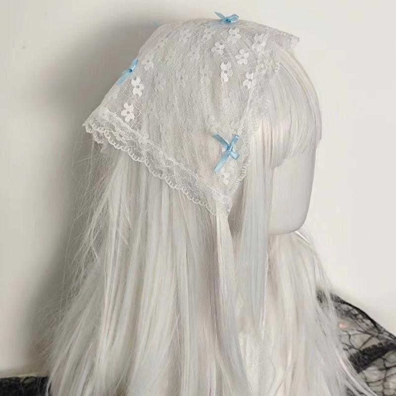Cosplay Headbands With Rabbits Ears Lace Bowknot Headpiece Costume Headwear For Women And Girls Party Accessories