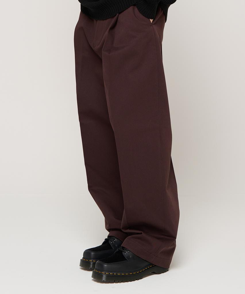 CARGOBROS Heavy Banding Wide Slacks (Brown)