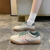 Luxury Sneakers Women Lace Up Round Toe Casual Running Shoes Suede Leather Patchwork Woman Outdoor Comfort Flat Sports Shoes