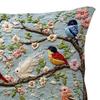 Embroidered Throw Pillow Cover Flower Tree Bird Cushion Cover Decorative Pillow Cover with Zipper for Living Room Sofa Couch Bed