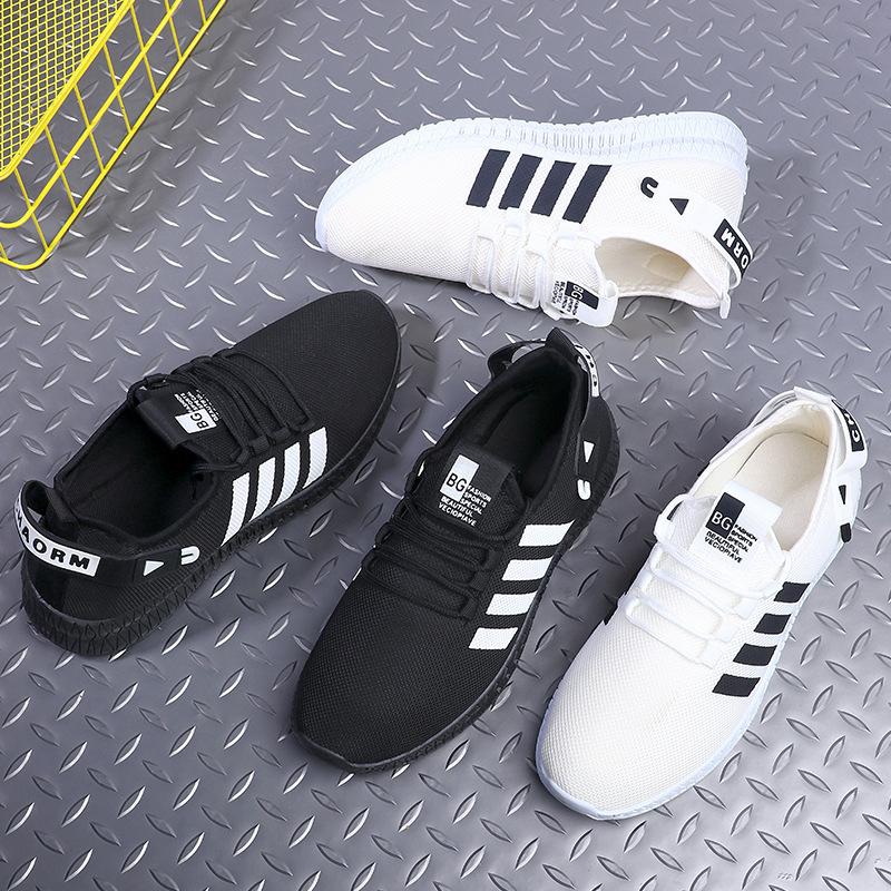 Manufacturer's New Men's Casual Shoes Breathable Sports Running Shoes Soft Sole Trend Lightweight Flying Woven Shoes