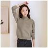 High-waisted Short Knitted Sweater Women's Long-sleeved Versatile Thermal Top Autumn and Winter Semi-turtleneck Thickened Primer Sweater