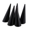5 Piece Plastic Finger Cone Ring Stand Jewelry Display Holder Showcase Black