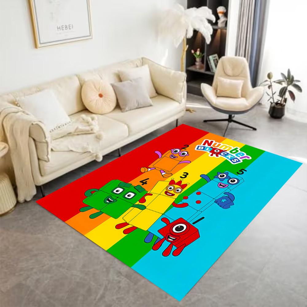 Number Blocks Adventure Area Rug Suitable for Playrooms Decorate Room Living Rooms Study Room Anti-slip Rug Office Home Decor