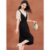 Women's Lyocell A-Line Faux Two-Piece Summer Dress