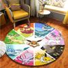 Cartoon Pokemon Round Carpet Floor Mat Bedroom Flannel Animal Rug Anti-Slip Baby Play Mat Kids Room Decoration Mats
