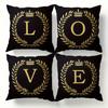 Chic English Letter Print Throw Pillow Cover, Zip Closure, Perfect For Home & Office Decor Polyester