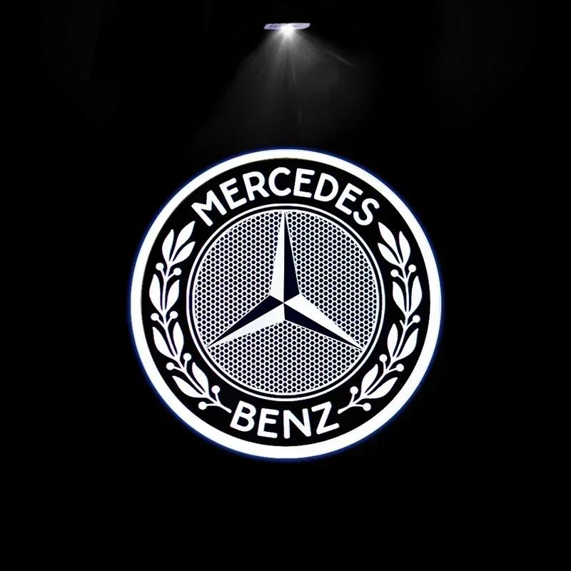 Hot W204 2025 Hot New 2pcs Car Door Welcome Light Logo Emblem For Mercedes Benz A C E GLC GLA GLE GLB Class W177 W205 W212 W213 FJ1