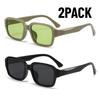 1/2PACK New Year Gift Retro Square Black Sunglasses Women Luxury Brand Designer Fashion Eyewear Men Outdoor UV400
