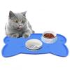 Puppy Feeder Tray Silicone Pet Bowl Mat Cat-shaped Anti-slip Cat Placemat Non-stick Foldable Pet Feeder Mats Pet Supplies