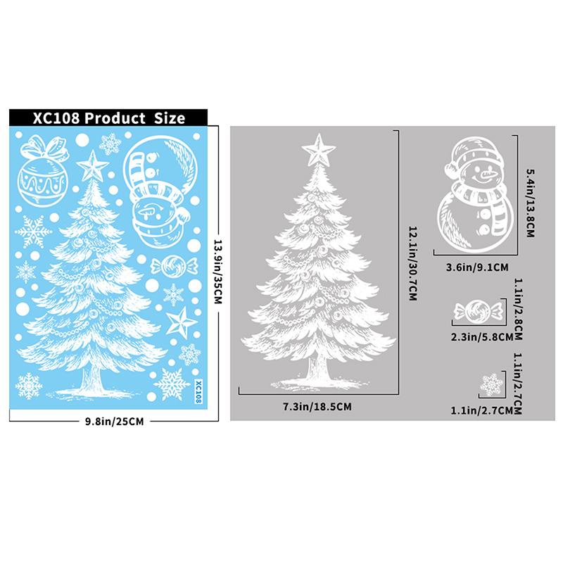 Christmas Wreath Puppy Glass Stickers Static Decorations Gift Box Shopping Mall Window Decoration Holiday Theme