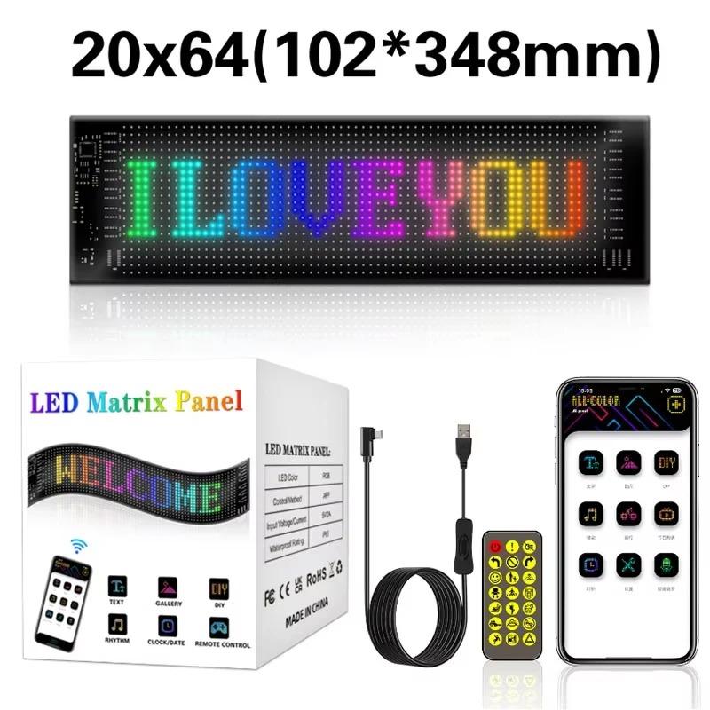 Devil's Eye Light Programmable Led Windshield Display for Car Truck LED Matrix Panel Bluetooth App Remote Control Custom Animate