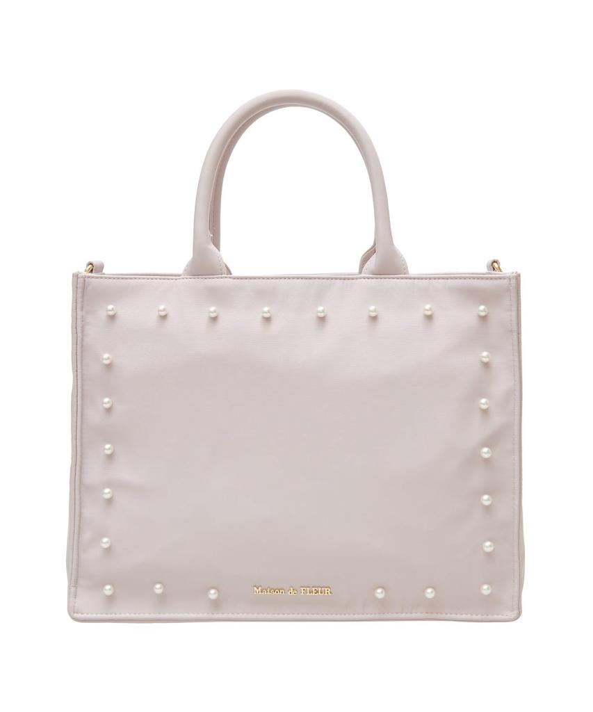Maison de Fleur Pearl 2-Way Tote Bag, Women's, 8A43F0J9800, Grayish Pink
