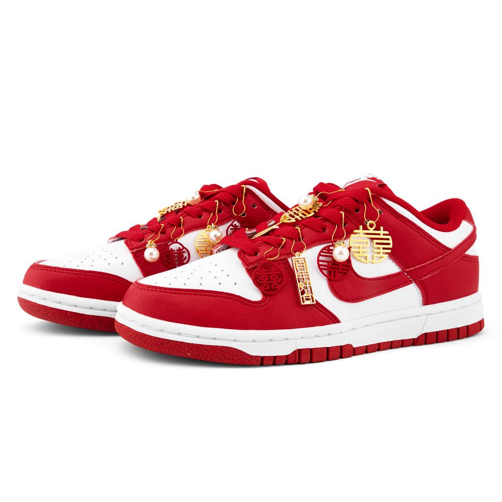 Nike Dunk Slip Resistant Slip Resistant Low Top Skateboard Shoes Unisex Red White DD1873-116(Team943-)