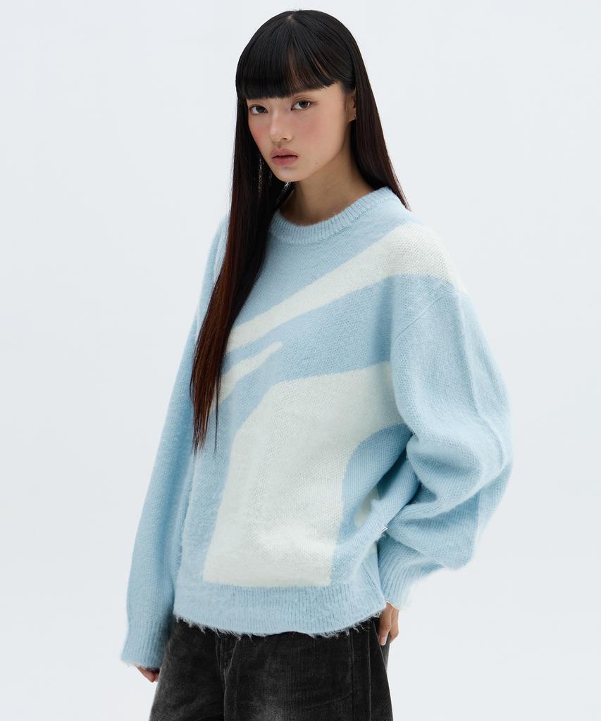 FILLUMINATE Symbol Jacquard Round Knit - Sky Blue