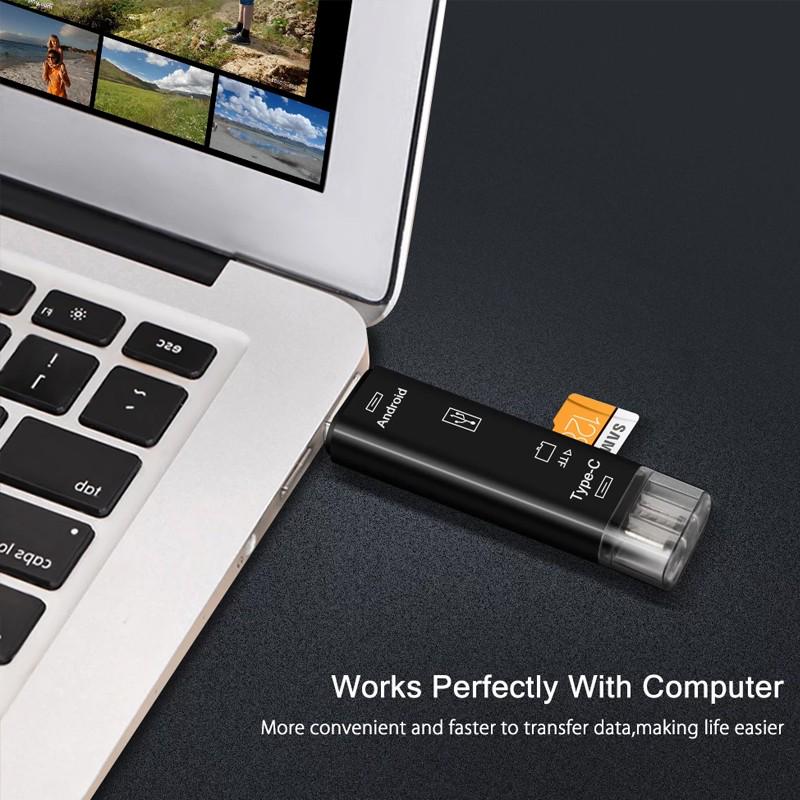 5 In 1 Multifunction Usb 3.0 Type C/Usb /Micro Usb/Tf Memory Card Reader OTG Card Reader Adapter