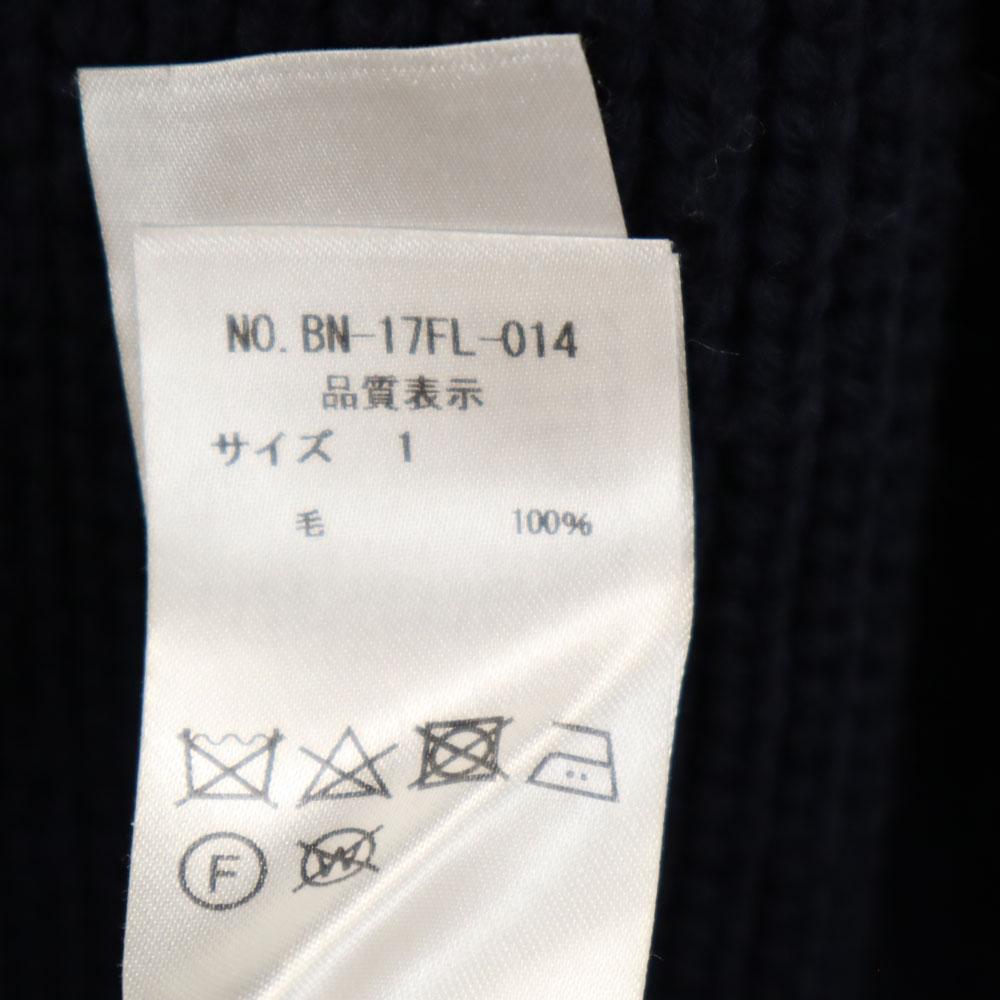 BATONER Made In Japan Wool Long Sleeve Long Knit Cardigan 1 Navy Women Used