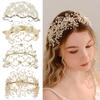 Cerchietti per capelli con corona di cristallo fatti a mano per donne Accessori per capelli Diademi e corone da sposa con perle Gioielli per capelli da festa Fidanzamento